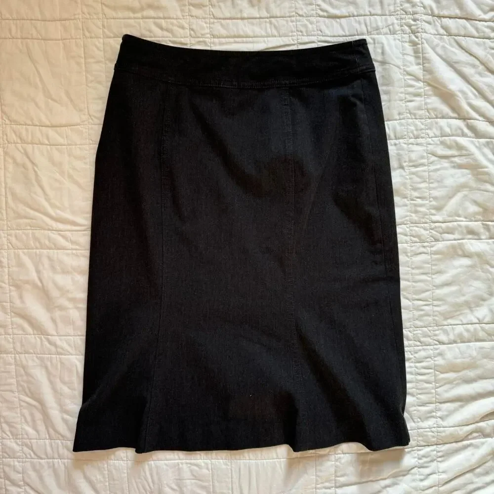 gap‎ midi skirt sz 2 gray stretch Y2k corporate pencil side zip office career